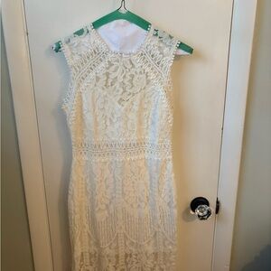 SHEIN White Floral Lace Dress